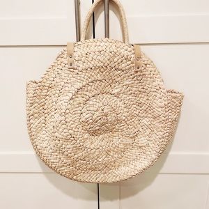 Large straw beach bag